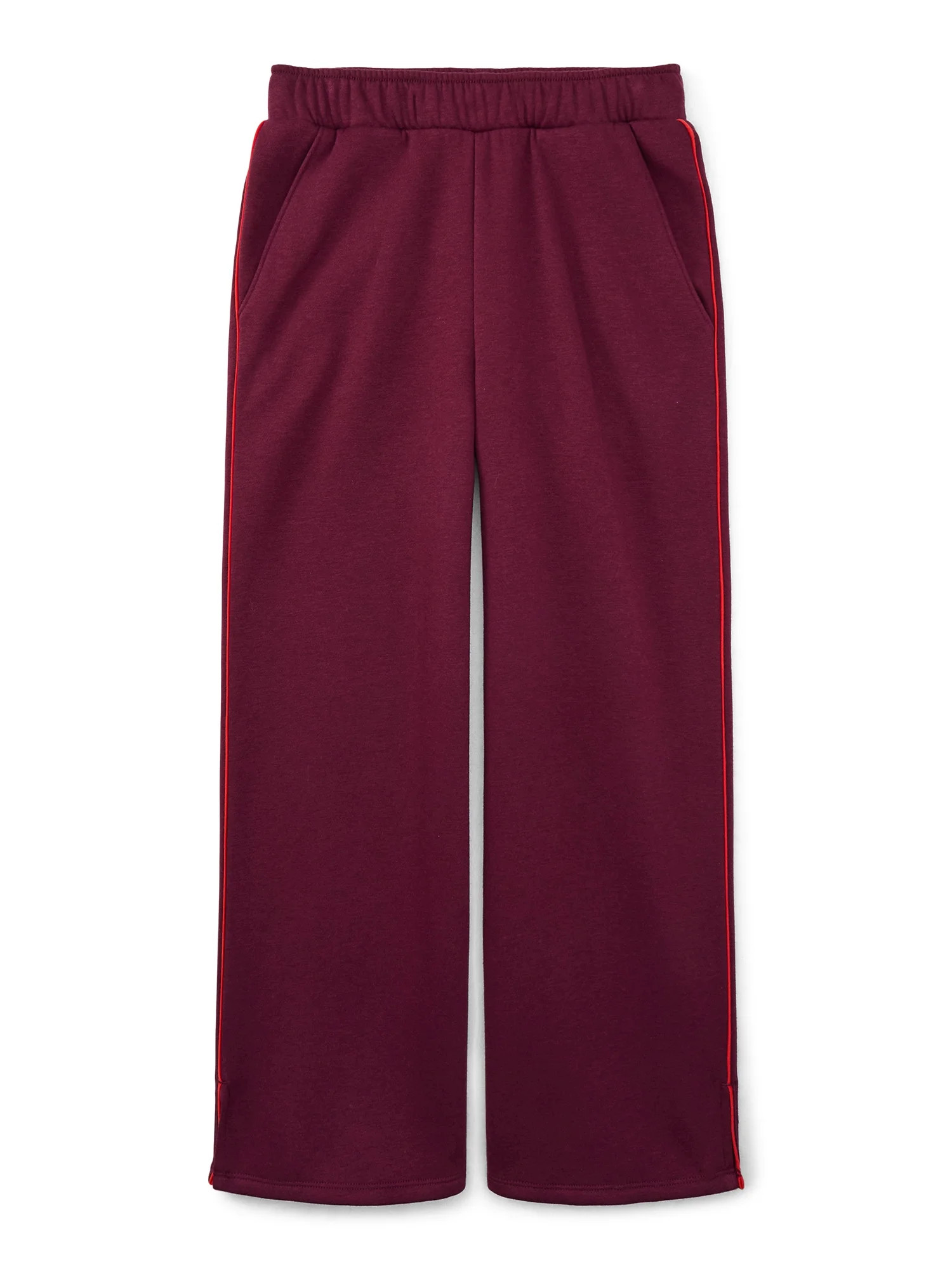 Weekend Academy Girls Rolled Waist Fleece Sweatpants, Sizes 4-18 | Walmart (US)