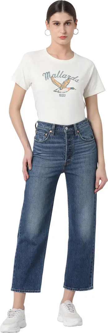 Ribcage High Waist Ankle Straight Leg Jeans | Nordstrom