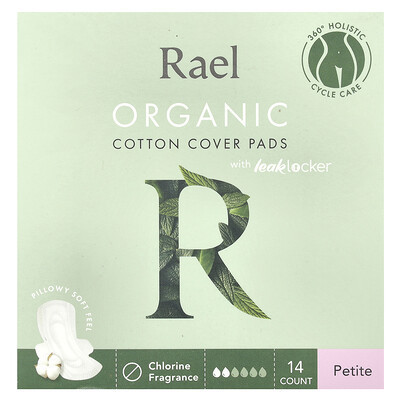 Rael, Organic Cotton Cover Pads with Leak Locker, Petite, 14 Pads | iHerb