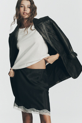 By Anthropologie Asymmetric Lace Mini Skirt | Anthropologie (US)