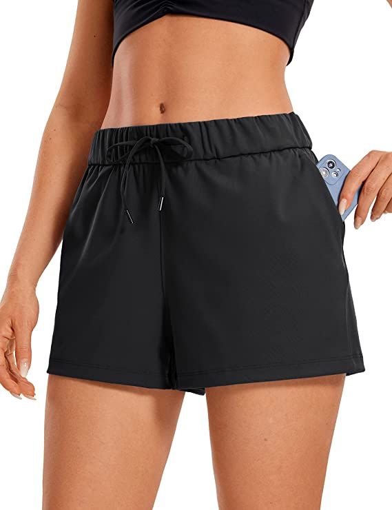 CRZ YOGA Shorts for Women, Stretch Athletic Workout Shorts, Lounge Hiking Running Casual Travel G... | Amazon (US)