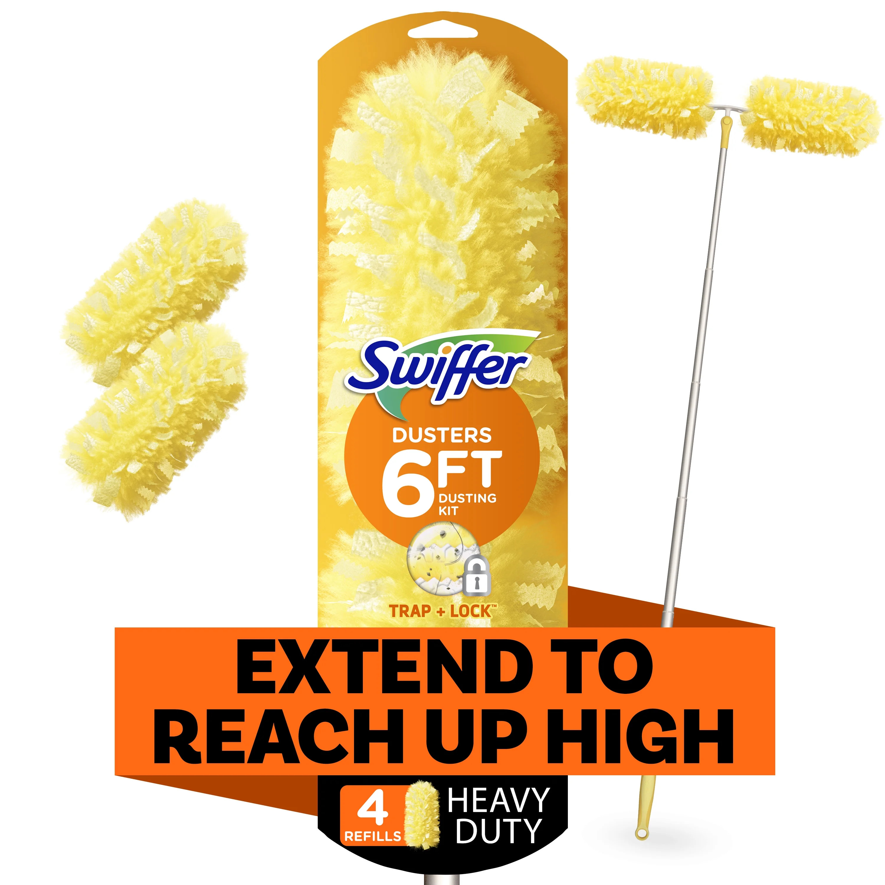 Swiffer Dusters with Extension Pole, Cleaning Kit includes 6ft Extendable Handle + 4 Duster Refil... | Walmart (US)