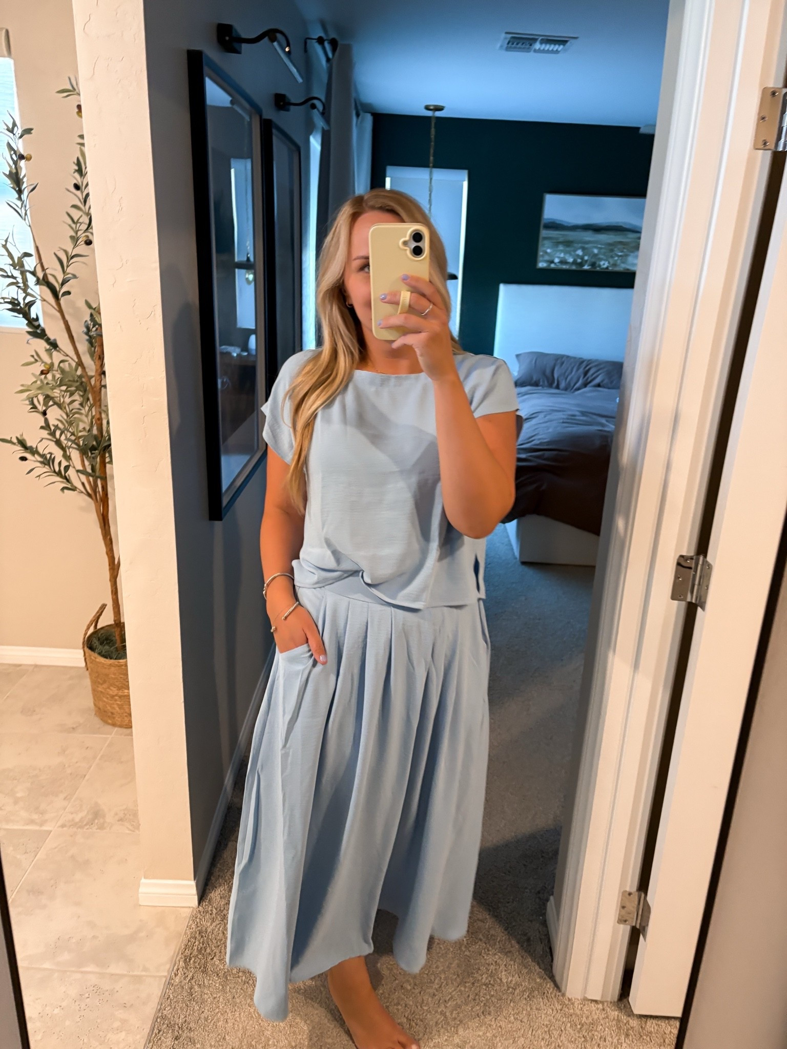Amazon skirt top set, midi skirt
Wearing size large

#LTKMidsize #LTKWorkwear #LTKootd