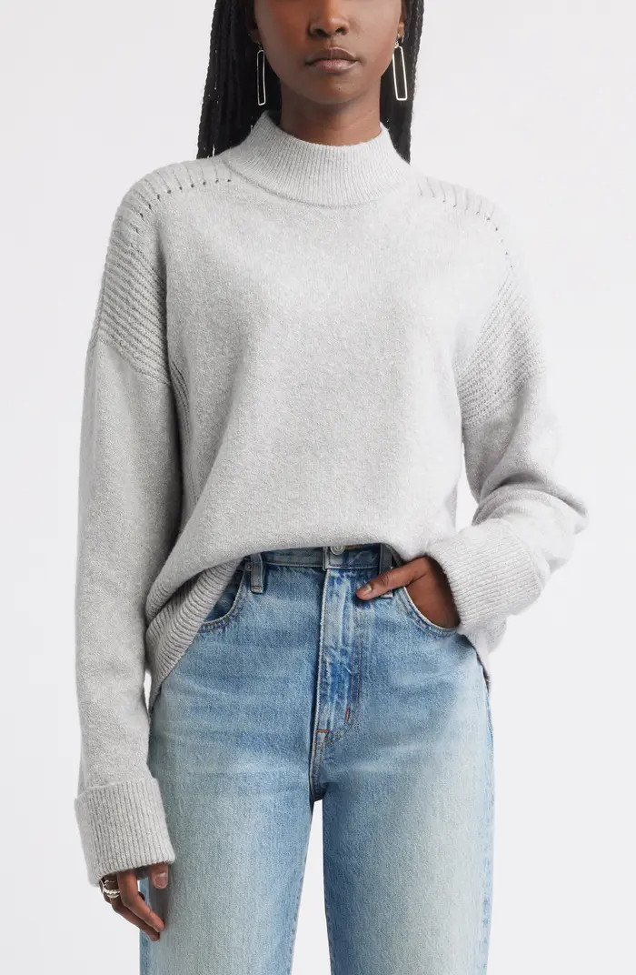 Rib Detail Mock Neck Sweater | Nordstrom