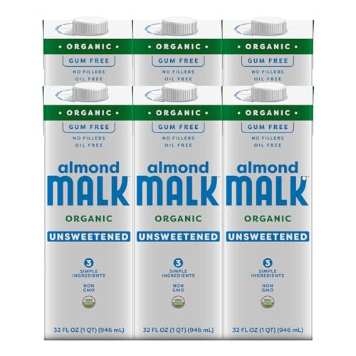 Malk Organic Unsweetened Almond Milk - 32 fl oz - 6 pack - Non GMO, Whole 30 approved, Dairy Free, Vegan, Plant Based | Amazon (US)