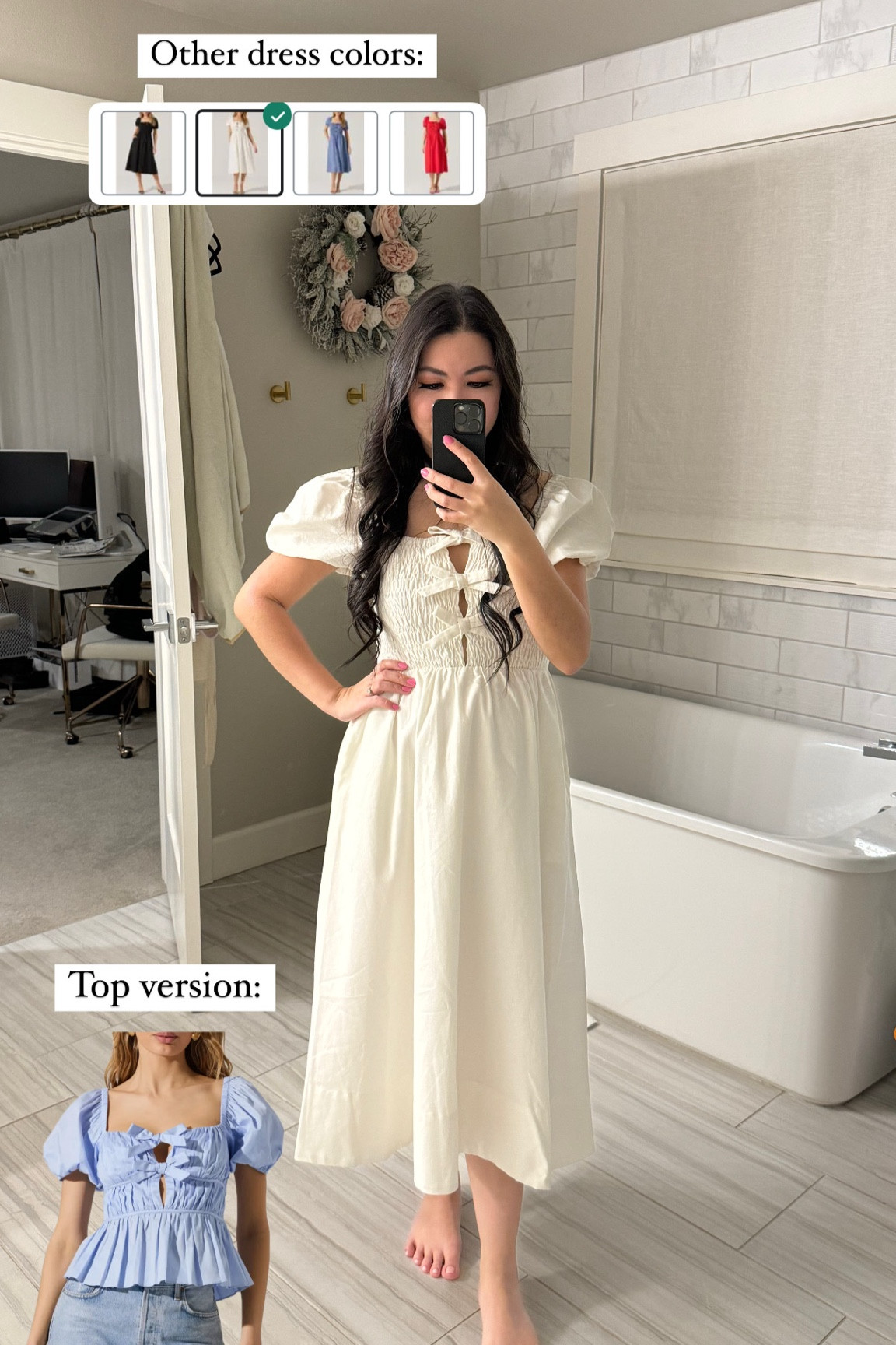 Love this bow puff sleeve dress so much that I bought it in another color! Perfect white dress for spring and right under $100. Also comes in other colors and a top version. I’m wearing a Small and it fits true to size and petite friendly!

#LTKPetite #LTKFindsUnder100 #LTKStyleTip