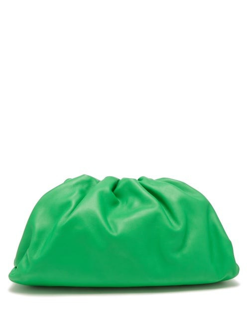 Bottega Veneta - Pouch Large Leather Clutch Bag - Womens - Green | Matches (UK)