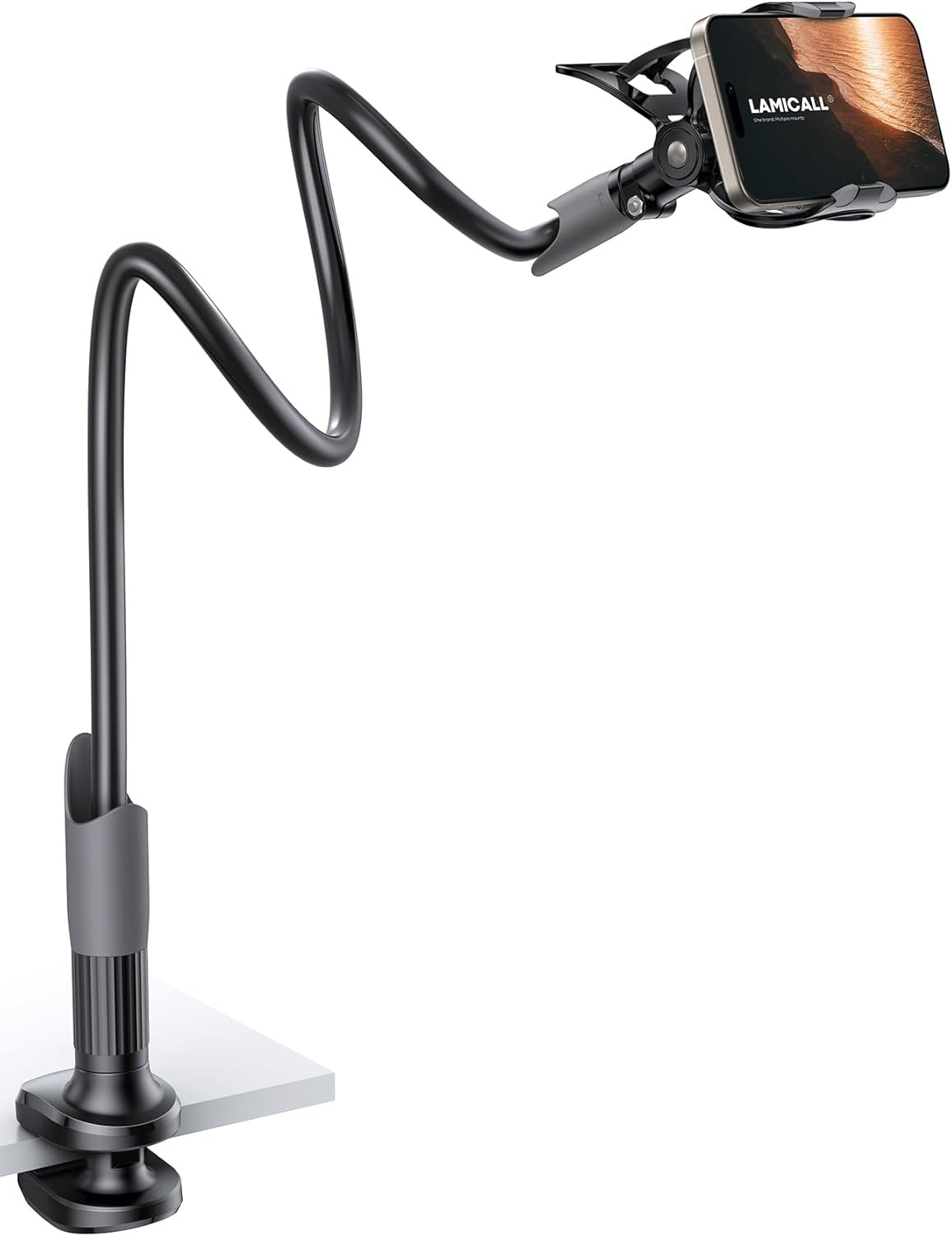 Lamicall Gooseneck Phone Holder for Bed - Cell Phone Mount Clamp Clip, Flexible Long Arm, Overhea... | Amazon (US)