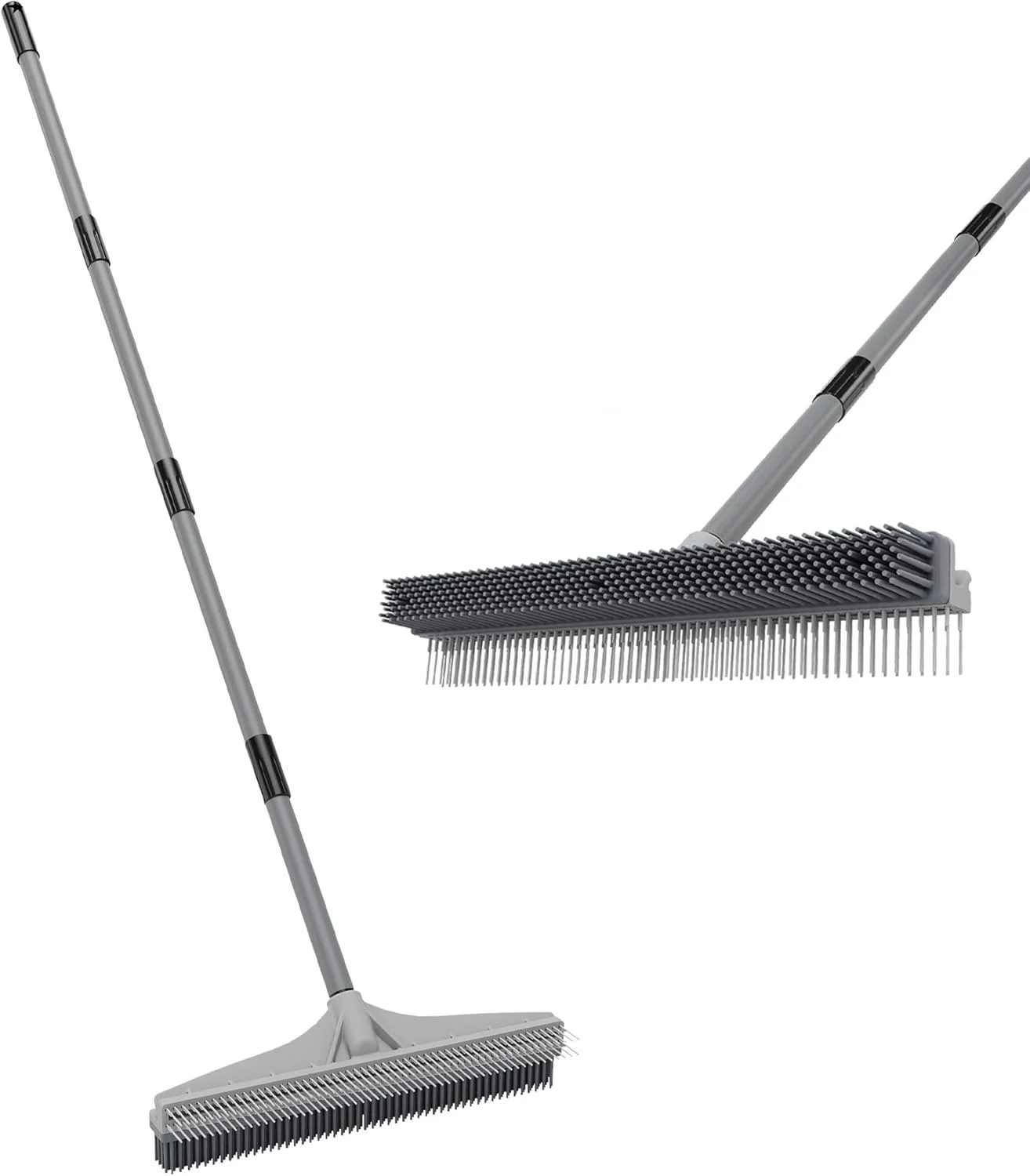 Carpet Rake for Pet Hair Removal, 2 in 1 Rug Rake to Fluff Carpet with Nylon Groomer Brush, Adjus... | Walmart (US)