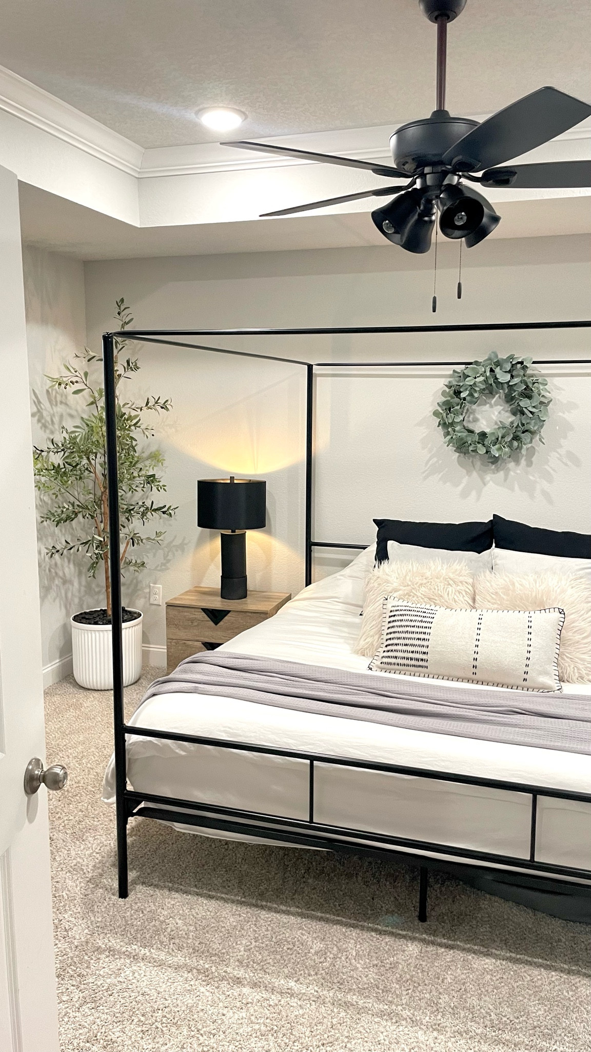 modern bedroom refresh 🖤

I updated a few small things in our master bedroom, and it has it feeling brand new! 

an easy and affordable way to update a bedroom is to buy new pillows! I love these large oversized black ones I found on @amazon 🖤

I also spray painted these old gold lamps matte black & I feel like the larger size works much better in here than the smaller lamps I was using before (spray paint also works wonders for saving $$🙌🏼) 

I also added some warmer light bulbs to the lamps and some accent lighting strips behind my mirror to change the vibe in here and I love the way it looks 🤩

Lastly, I brought in the olive tree to liven up the space and make it look modern, but cozy 🍃

✨follow @corcoran.designs for easy, affordable ways to create an organized, aesthetic home 🫶🏻


modern bedroom 
bedroom inspiration
modern bedroom ideas
modern organic
modern home design 
home decor inspo 
home inspiration
modern home 
organization tips
aesthetic home 
neutral modern home decor 
budget decor
bougie on a budget 

#modernbedroom #bedroom #bedroominterior #bedroomideas #bedroomstyle #ａｅｓｔｈｅｔｉｃ #homedecorinspo #homeinspiration #modernhome #organizationtips #aesthetichome #neutralhomedecor #modernhomedesign #homedecor #budgetdecor #bougieonabudget #bedding #beddingdecor #modernorganic#LTKVideo