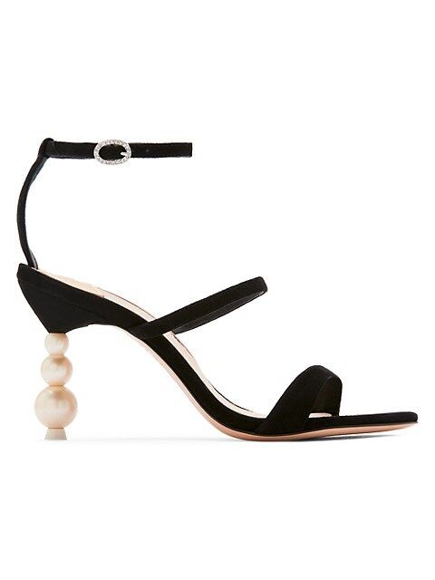 Rosalind Pearl-Heel Suede Sandals | Saks Fifth Avenue