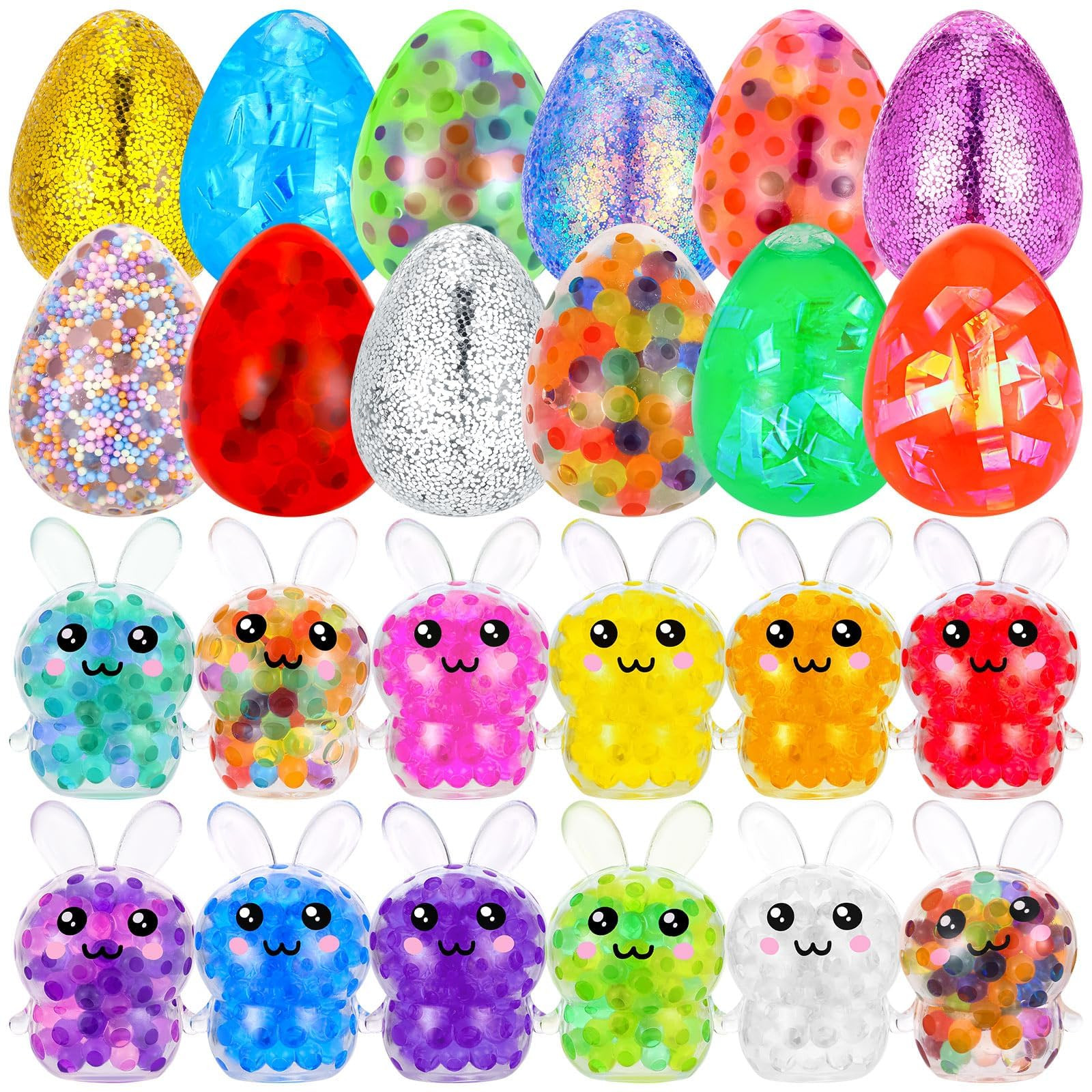 24 Pack Easter Stress Balls Squishies Toys Egg Squeeze Ball Toys Easter Basket Stuffers Fillers f... | Amazon (US)