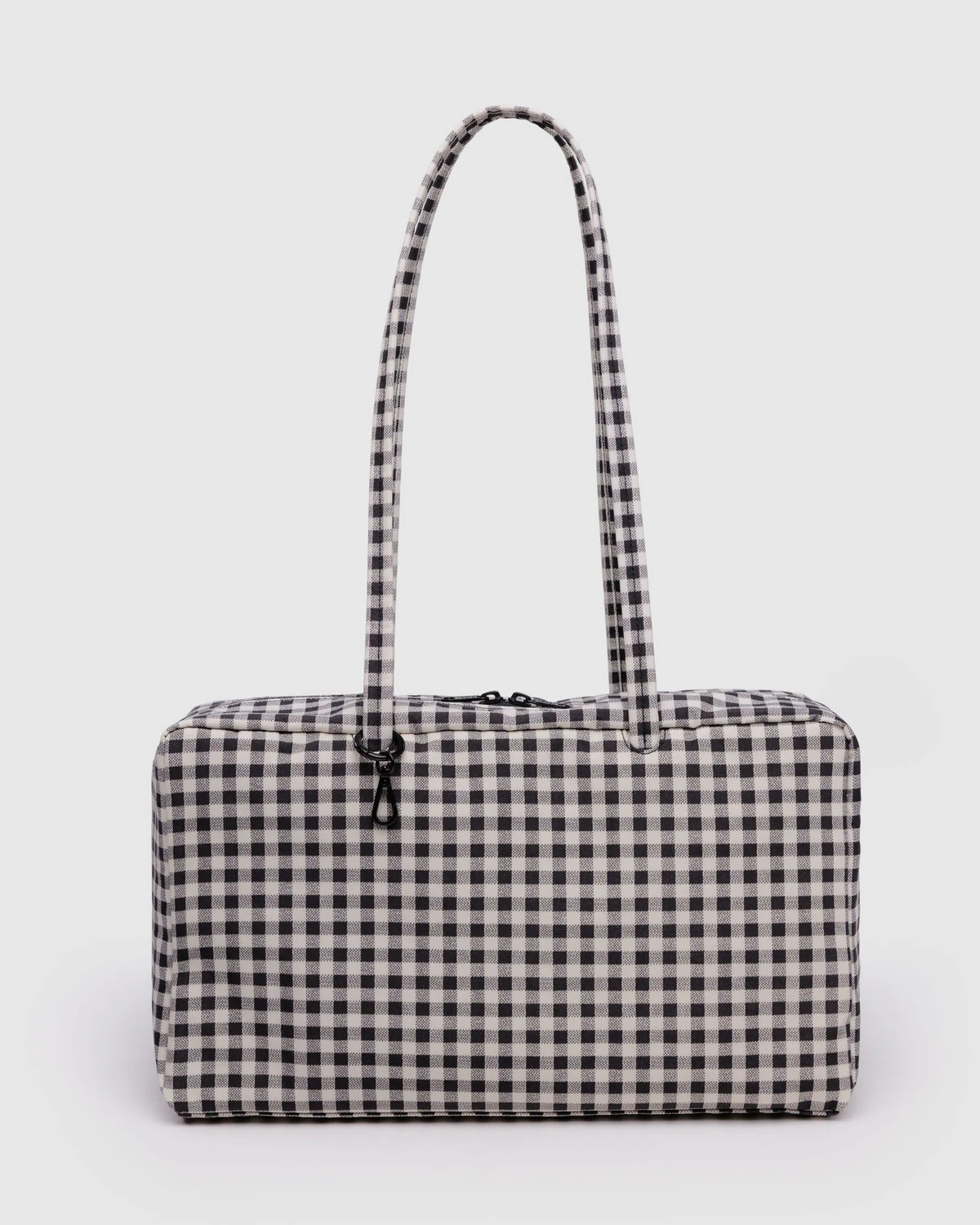 Medium Nylon Bowler Bag Black & White Gingham - Baggu | BAGGU