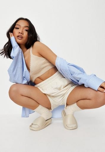 Petite Stone Co Ord Fluffy Knitted Bralette | Missguided (US & CA)