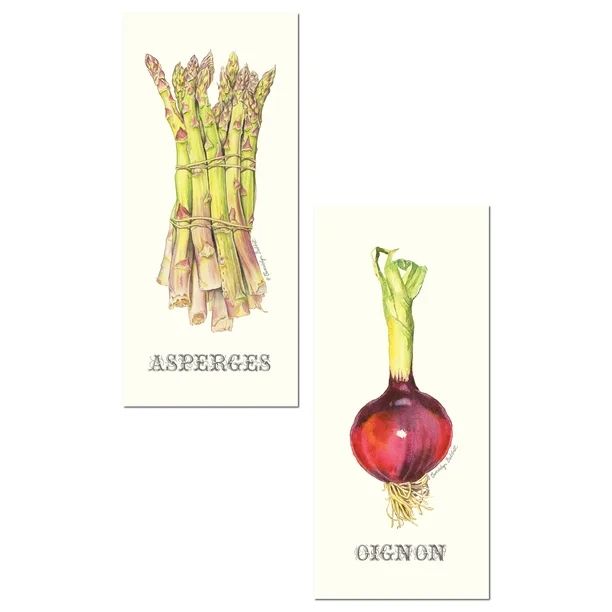 Classic French Vegetable Onion and Asparagus Set; Kitchen Decor; Two 8x18in Poster Prints - Walma... | Walmart (US)