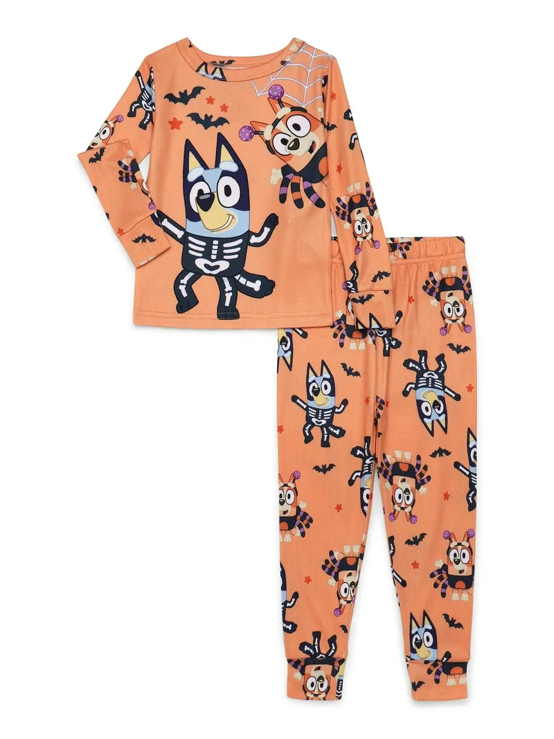 Bluey Toddlers' Halloween Pajama Top and Pants Set, 2-Piece, Sizes 12M-5T | Walmart (US)