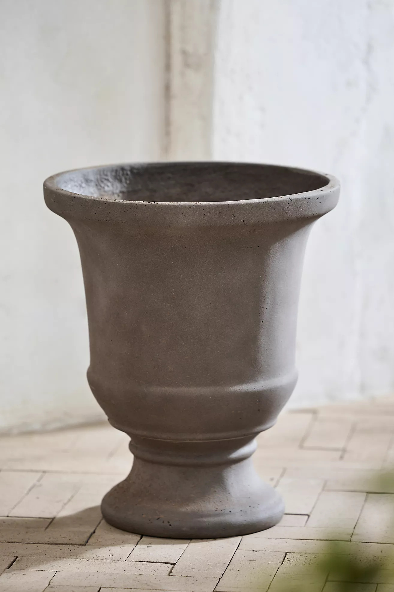 Concrete Fluted Edge Urn Planter | Anthropologie (US)