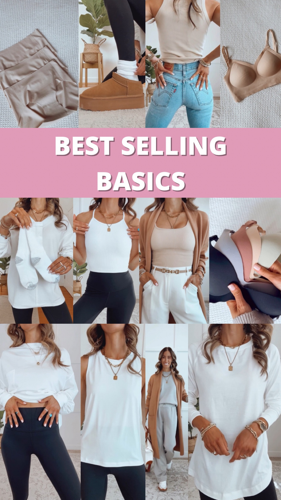 1. Anti-wedgie underwear - fit true to size 
2. Stretchy Jeans - size up if you need more room in hips and thighs 
3. Seamless Bra - fits true to size, I’m a 32B and wear a small 
4. Tunic T-Shirt - fits true to size 
5. Cardigan - fits true to size 
6. Built in Bra Tanks - have a built in bra, fit true to size - multiple lengths 
7. Seamless Push Up - fits true to size, I’m a 32B and wear a small 
8. Backless Bra - fits true to size 
9. Tank Tops - fit true to size - come in long and crop style 
10. Socks - fit true to size 
11. Tummy control leggings - fit true to size, multiple length options 


#LTKStyleTip #LTKFindsUnder50 #LTKSaleAlert