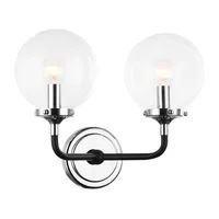 Matteo Lighting Particles Collection Traditional Sconce, Chrome With Clear Glass | Houzz (US)