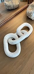 Bloomingville 13"L Decorative Marble Chain Link Figurine, White | Amazon (US)