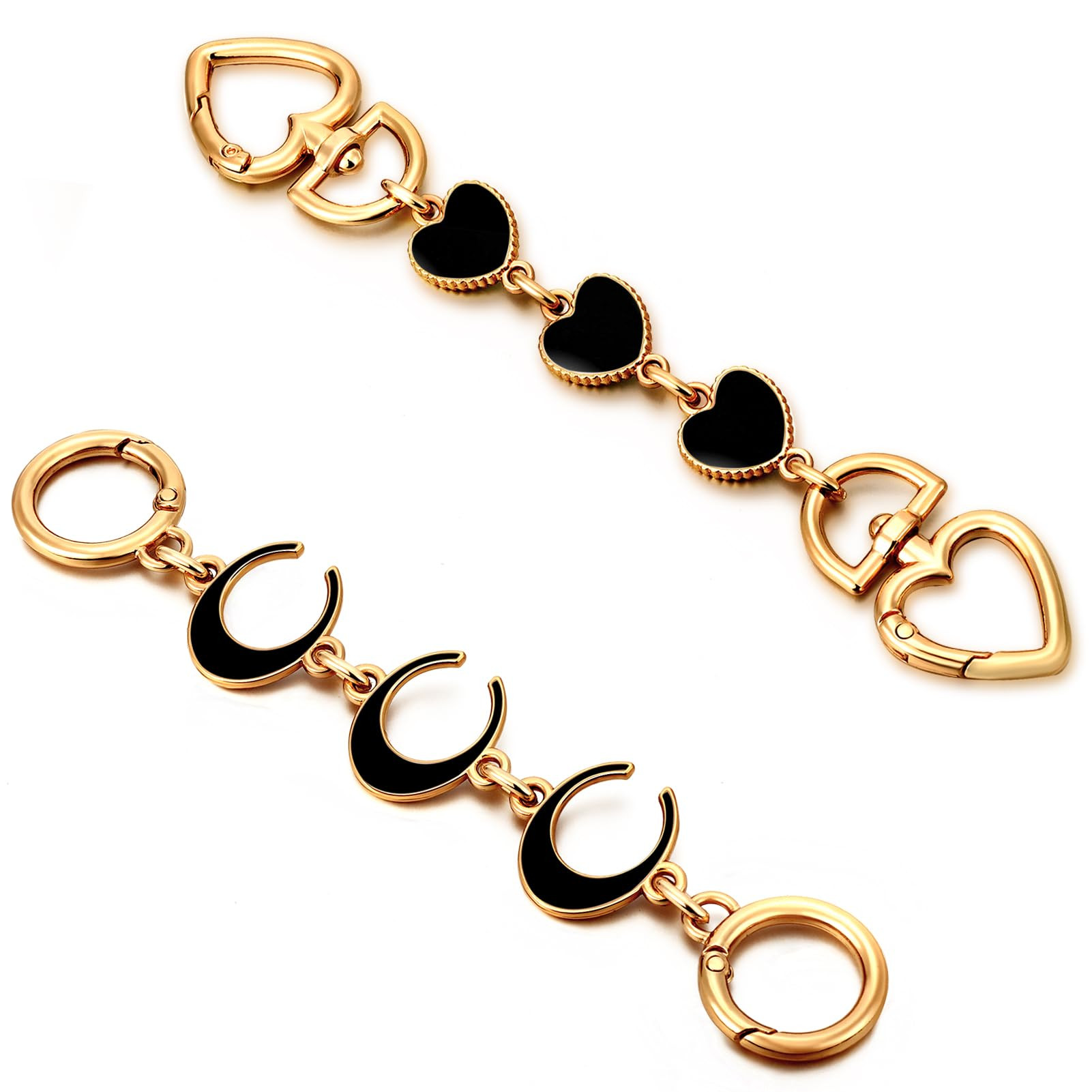2Pcs Bag Extender Chain Heart Moon Purse Strap Extenders for Handbags Purse Extender Chain Gold C... | Amazon (US)