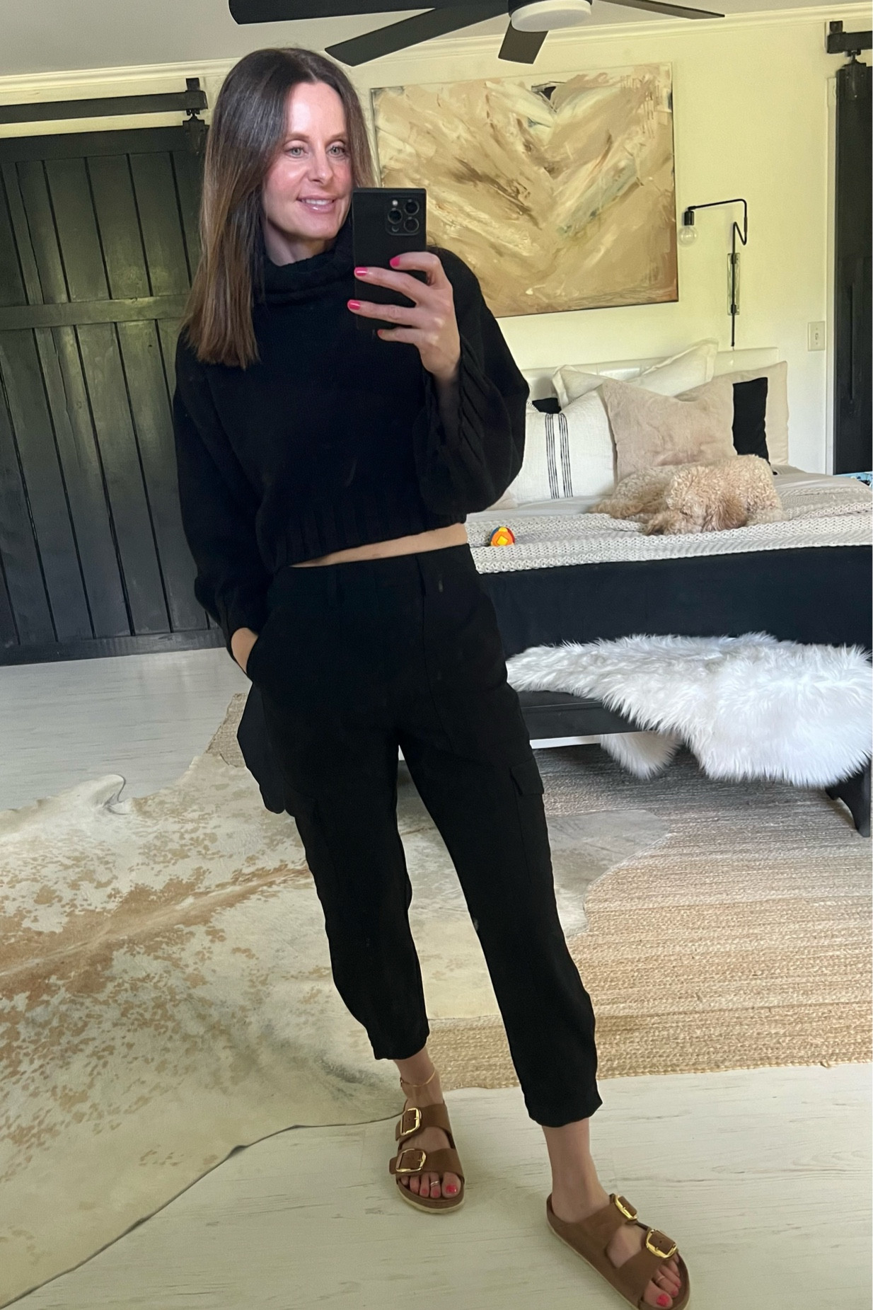 Wearing 2 in pants & M in sweater. Birkenstocks run big—size down.

#LTKSeasonal #LTKshoecrush #LTKunder100