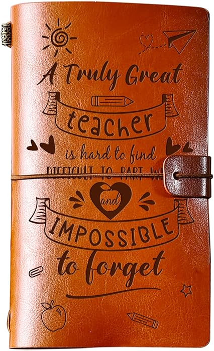 PRSTENLY Teacher Gifts Leather Journal, Teacher Appreciation Gifts 140 Page Refillable Notebooks,... | Amazon (US)