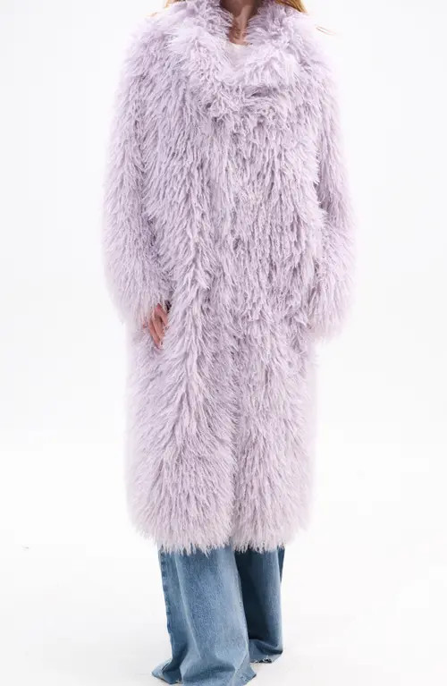 AZALEA WANG Delfina Faux Fur Coat in Lilac at Nordstrom, Size Medium | Nordstrom