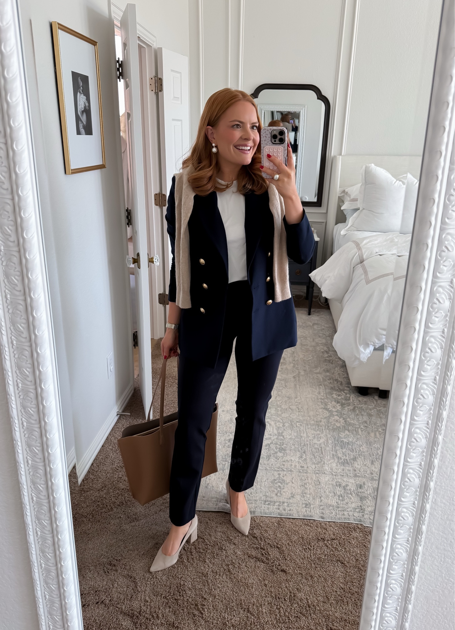 A navy blazer is the ultimate workwear staple 👏
This tailored navy blazer outfit is a go-to for professional, business casual offices. Paired with a simple white top and matching trousers, it’s a timeless look that works for meetings, travel days, or everyday office wear. Adding neutral heels and a structured work bag keeps the outfit polished but practical.

Shop this classic blazer outfit and workwear essentials on LTK.

#workwearstaples #businesscasualstyle #officeoutfits #workingmomstyle #ltkfinds

#LTKWorkwear #LTKootd #LTKgrwm