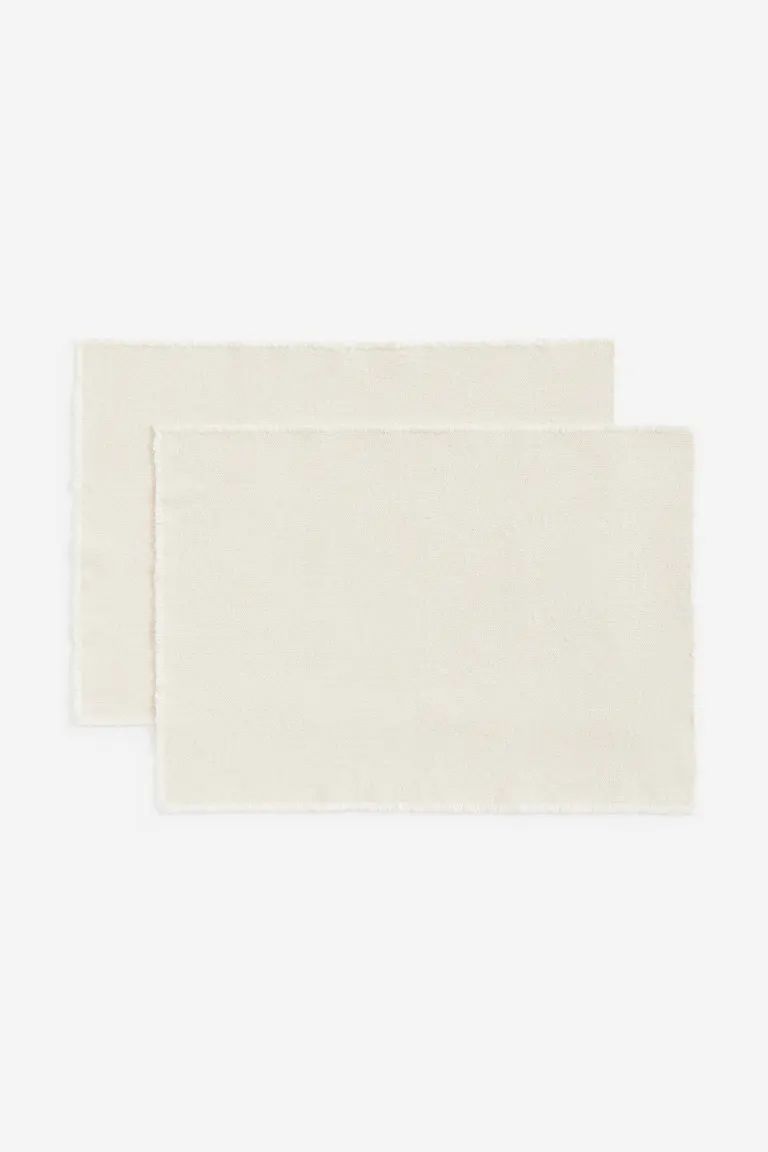 2-pack Canvas Placemats - Light beige - Home All | H&M US | H&M (US + CA)