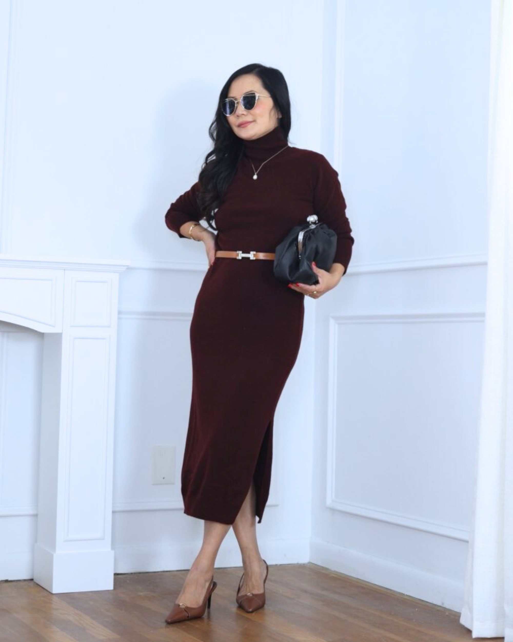 Wearing a cashmere turtleneck midi sweater dress from Quince with slingback pumps from Mango — a timeless and elegant look with minimal effort. I’m 5’2, wearing size S.

#LTKPetite #LTKOver40 #LTKStyleTip