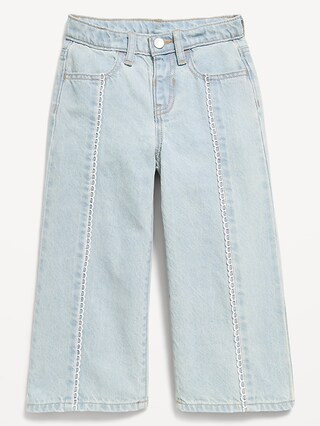 Super Baggy Lace-Trim Wide-Leg Jeans for Toddler Girls | Old Navy (US)