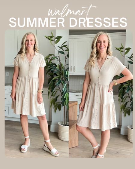 Walmart summer dress. Size medium. #walmartpartner @walmart 

#LTKFindsUnder50 #LTKStyleTip #LTKMidsize
