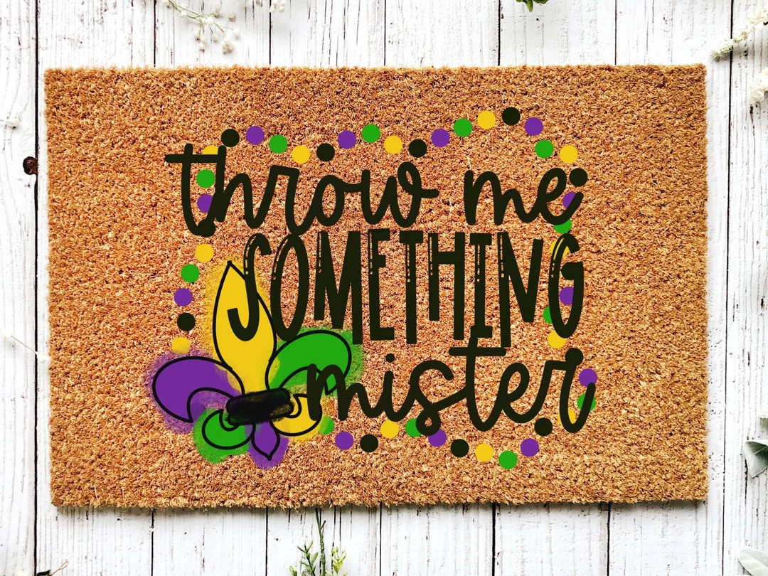 Welcome Mardi Gras Masks Doormat Nola Housewarming Gift Fat Tuesday Doormat Closing Gift Welcome ... | Etsy (US)