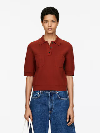 Cotton Polo Shirt – Rust – Women – ARKET GB | Arket UK
