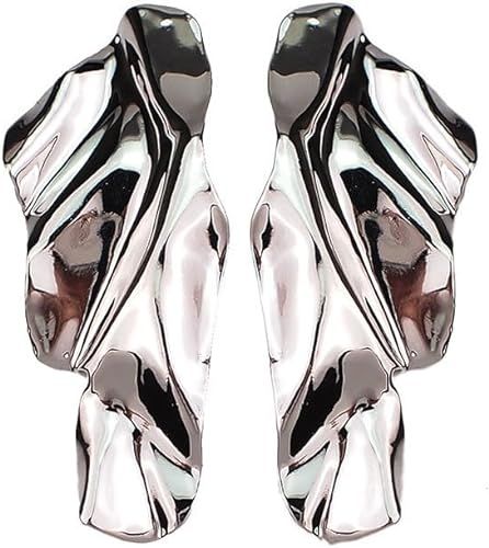 Geometric Statement Texture Earrings for Women Girls Large Fashion Irregular Minimalism Earrings ... | Amazon (US)
