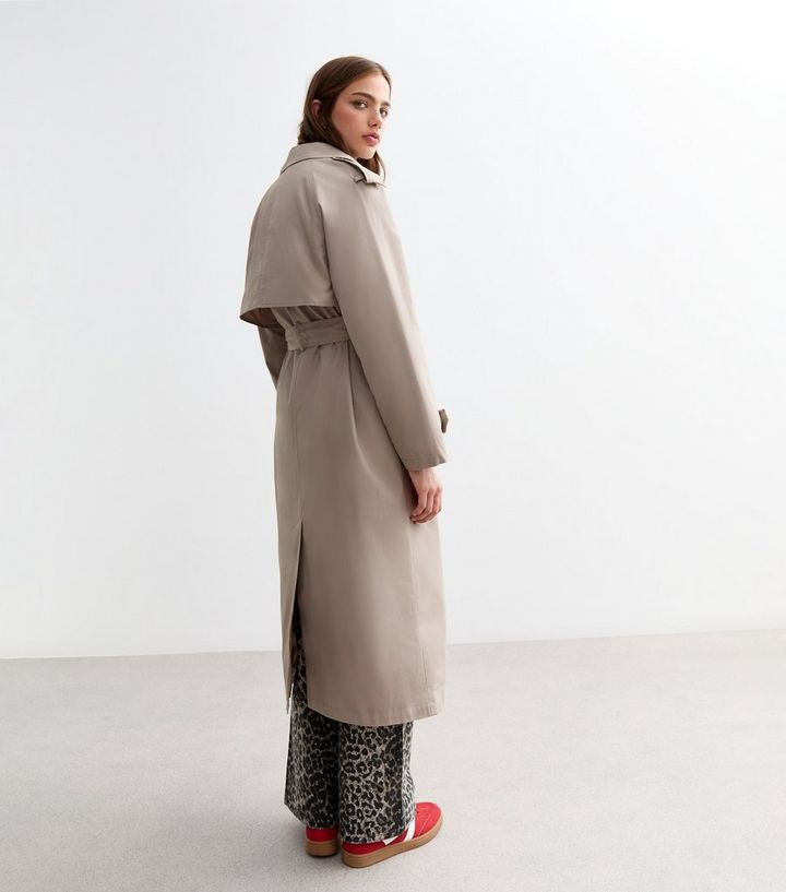 Mink Double-Breasted Lined Cotton Trench Coat 
						
						Add to Saved Items
						Remove from ... | New Look (UK)