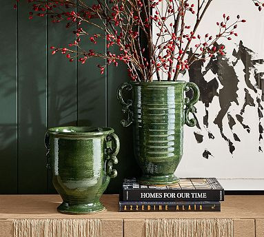 Ceramic Ornate Handled Vase | Pottery Barn (US)