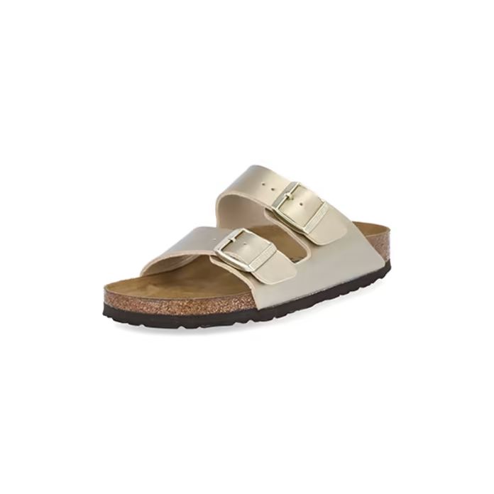 Birkenstock gold double strap sandals | River Island (UK & IE)