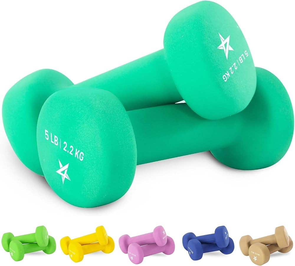 Yes4All Neoprene Coated Dumbbell Hand Weight Sets of 2 - Multiple Weight Options with 15 Colors, ... | Amazon (US)
