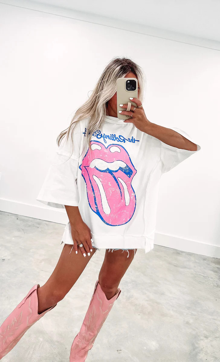 Rolling Stones Graphic Oversized Tee | CK Squared Boutique