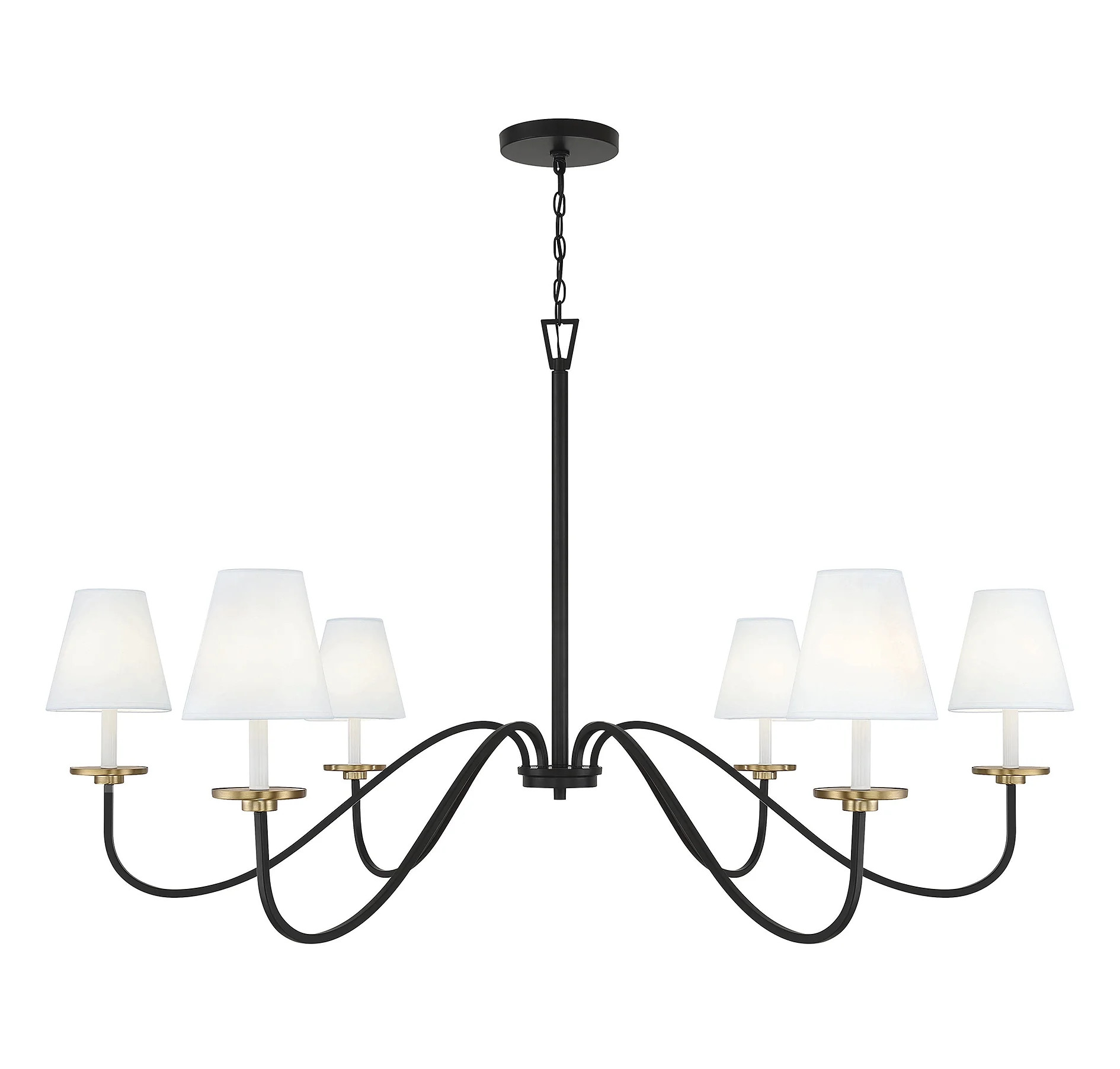 Trade Winds Ascend 6-Light Chandelier in Black with Natural Brass Accents | Walmart (US)