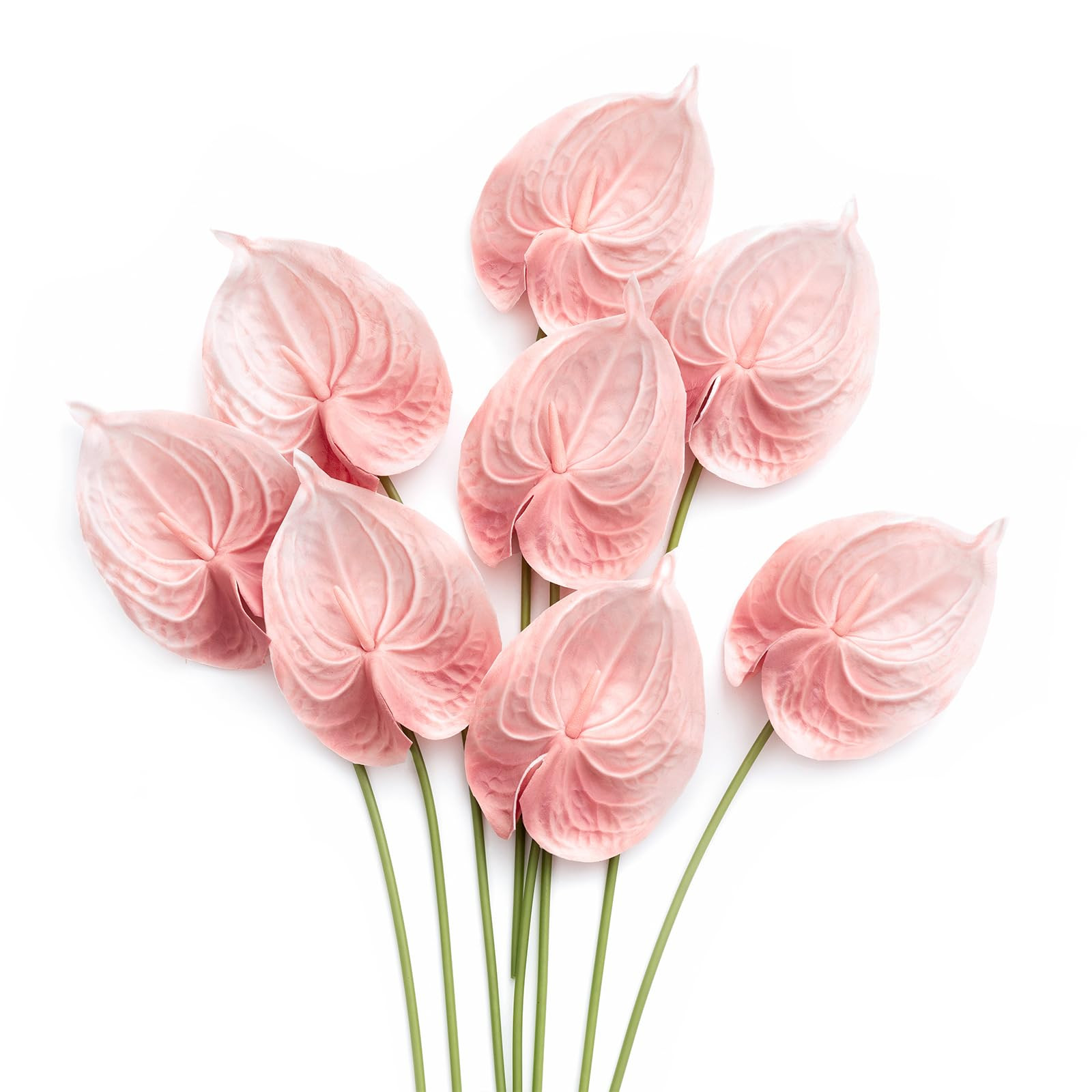 Ling's Moment Artificial Anthurium Plants, 8pcs Shabby Blush Silk Filler Flower, Pink Faux Greene... | Amazon (US)