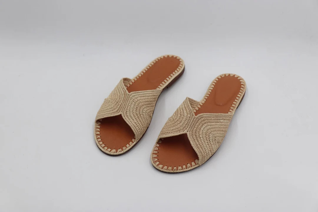 Raffia Sandal for Women, Vegan Raffia Sandal for Women, Women Raffia Slippers, Handmade Women Raf... | Etsy (US)