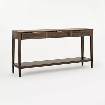East Bluff Woven Drawer Console Table Best Sculptural Console Tables