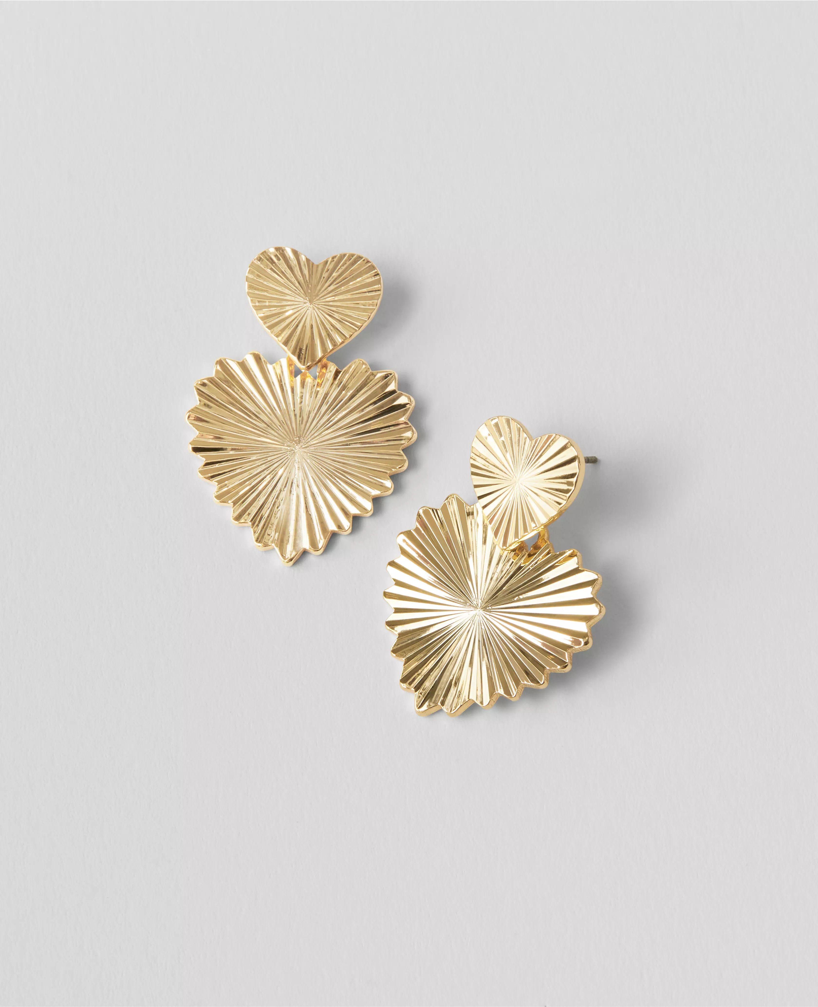 Double Heart Drop Earrings | Ann Taylor (US)