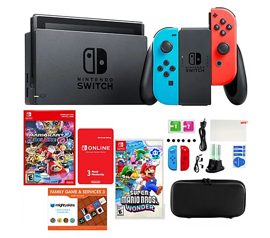 Nintendo Switch Mario Kart 8 w/ Wonder Game, Kit & Voucher - QVC.com | QVC