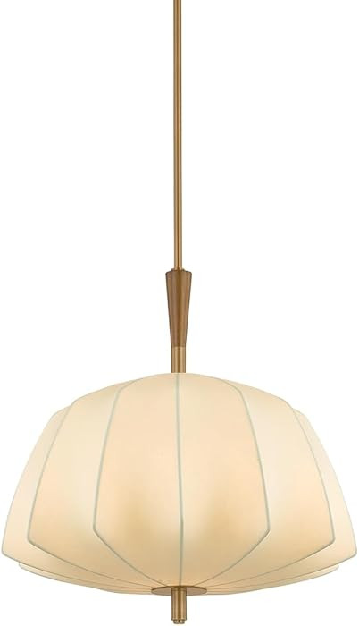 Troy Lighting Flinders 1-Light Pendant | Patina Brass Finish | Faceted Polymer Fabric Shade | Mid... | Amazon (US)