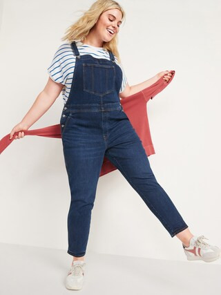 O.G. Straight Dark-Wash Jean Overalls for Women | Old Navy (US)