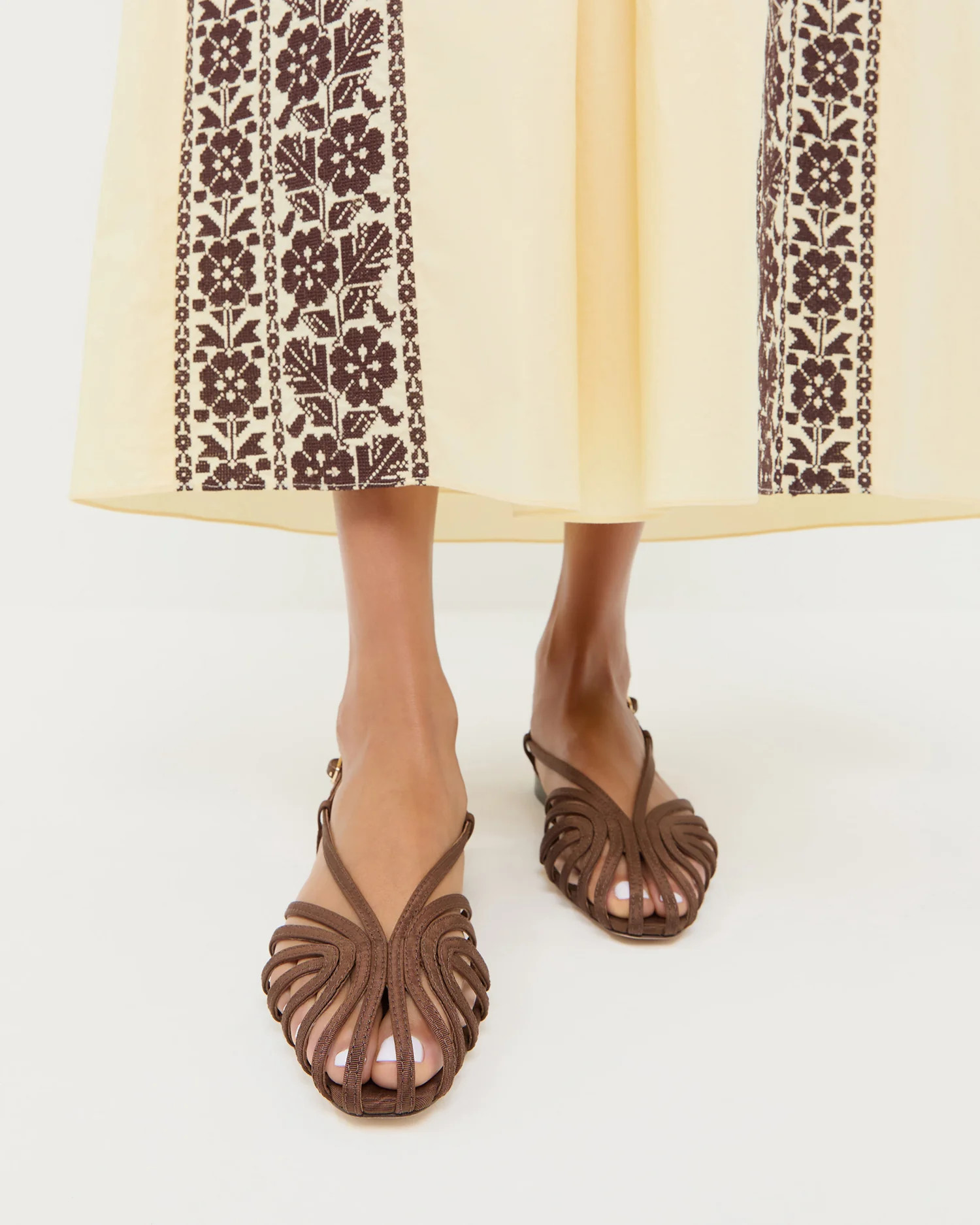 Devon Chocolate Moir\u00e9 Slingback Sandal | Loeffler Randall
